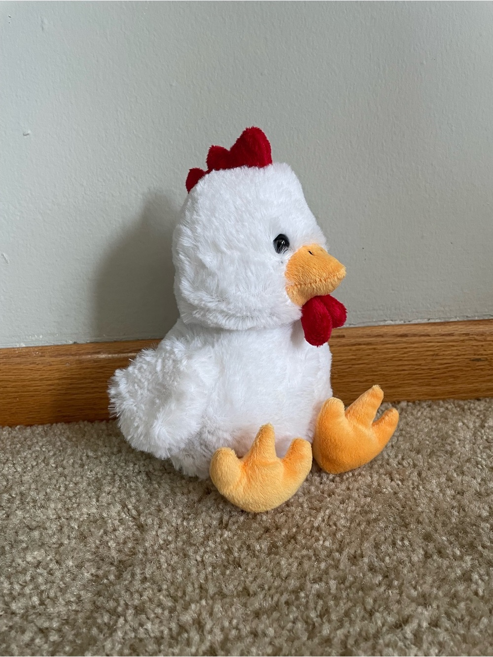 White Plush Chicken Stuffed Animal